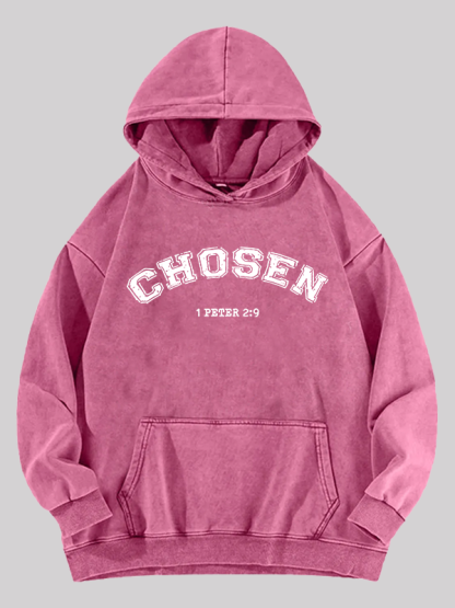 Chosen Jesus God Christian Washed Hoodie