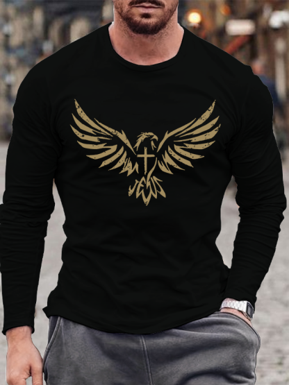 [Copy]Blessed Cross Christian Cotton Long Sleeve T-Shirt