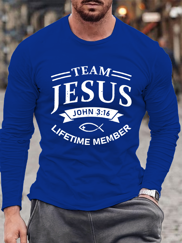 Jesus Team Jesus God  Christian Cotton Long Sleeve T-Shirt