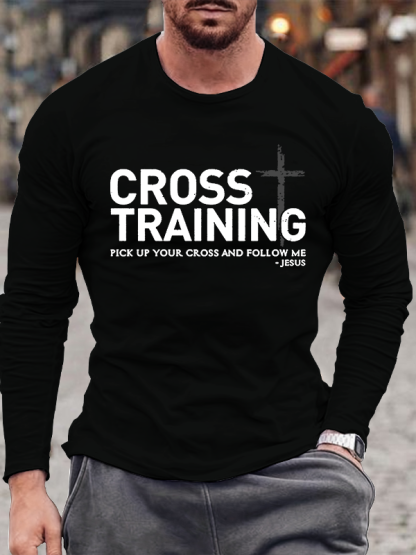 Cross Training Jesus God Christian Cotton Long Sleeve T-Shirt
