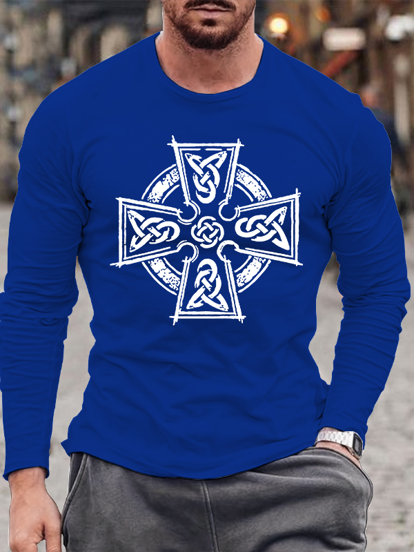 Celtic Cross Jesus God Christian Cotton Long Sleeve T-Shirt