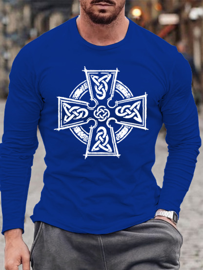 Celtic Cross Jesus God Christian Cotton Long Sleeve T-Shirt