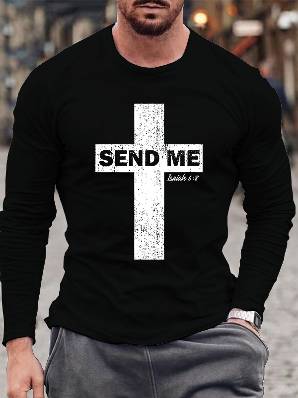 Men's  faith God'S Strong Hand Is Over My Life Long Sleeve T-Shirt