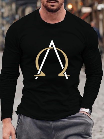 Alpha and Omega Jesus God  Christian Cotton Long Sleeve T-Shirt
