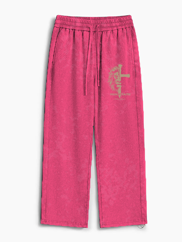 Man of Faith Jesus God Christian Washed Sweatpants