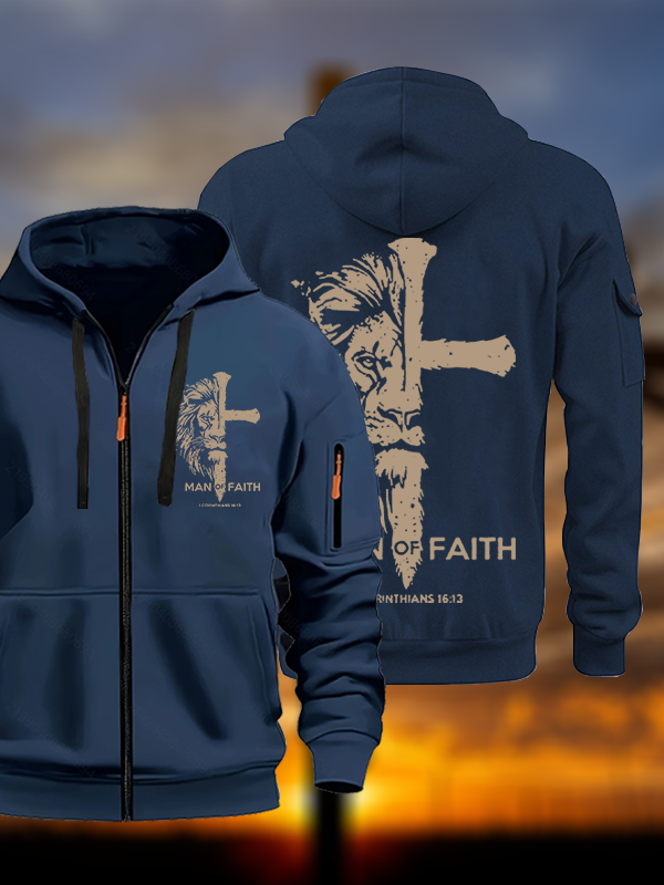Man of Faith Jesus God Christian Zipper Hoodies