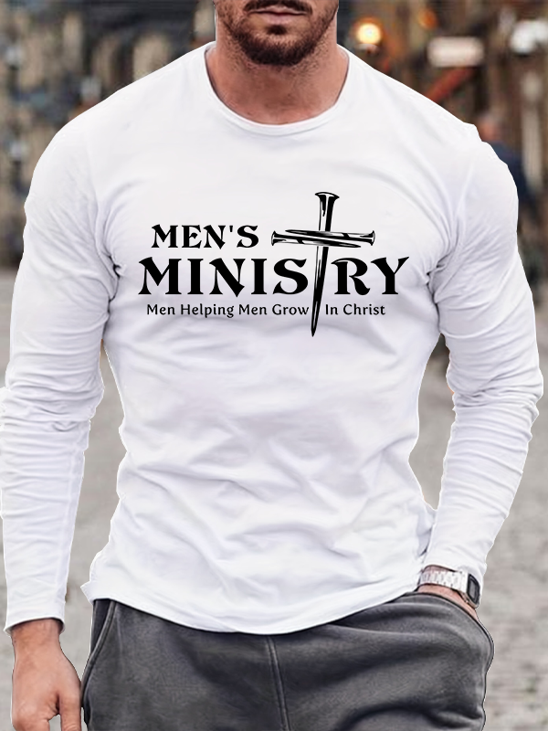 Men's Ministry ,Men Helping Men ,Church ministry Jesus God  Christian Cotton Long Sleeve T-Shirt