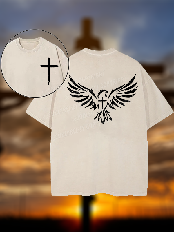 Wings Like Eagles Christian Washed T-Shirt