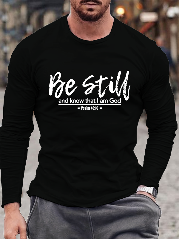 Psalm 46:10 Jesus God Christian Cotton Long Sleeve T-Shirt