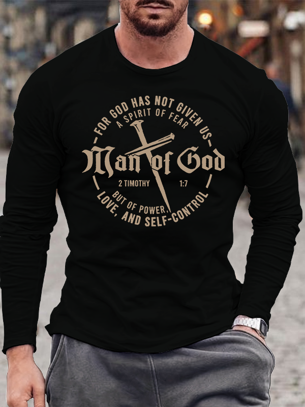 Man of God Jesus God Christian Cotton Long Sleeve T-Shirt