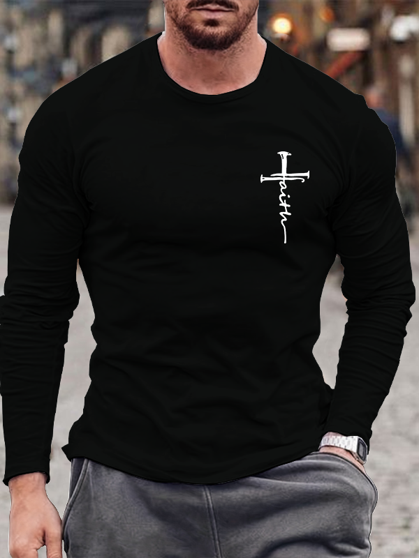 Cross Jesus God Christian Cotton Long Sleeve T-Shirt