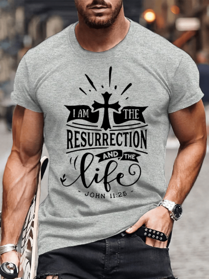 I Am The Resurrection And The Life John Jesus God Christian Cotton T-Shirt