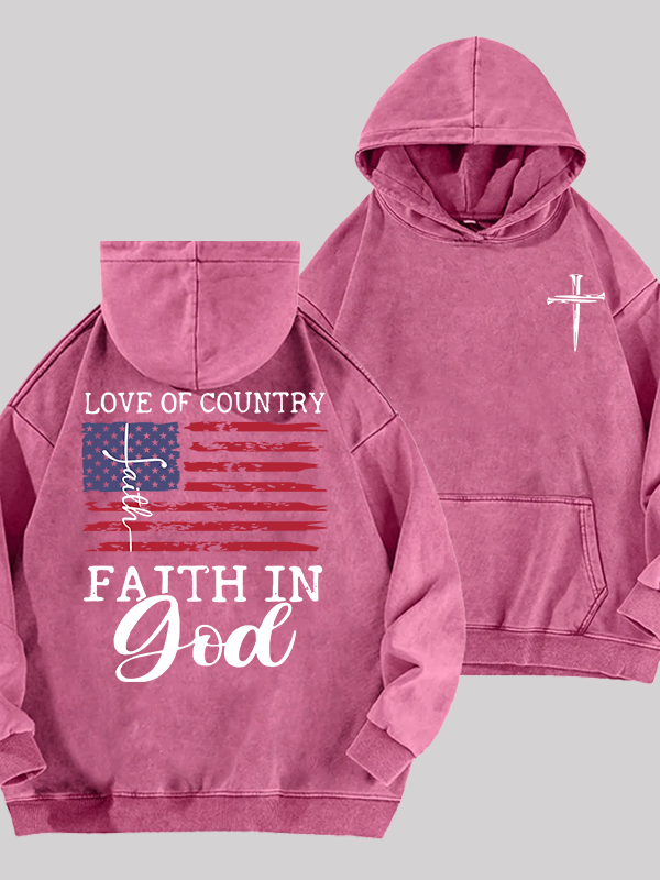 Faith In God Jesus God Christian Washed Hoodie