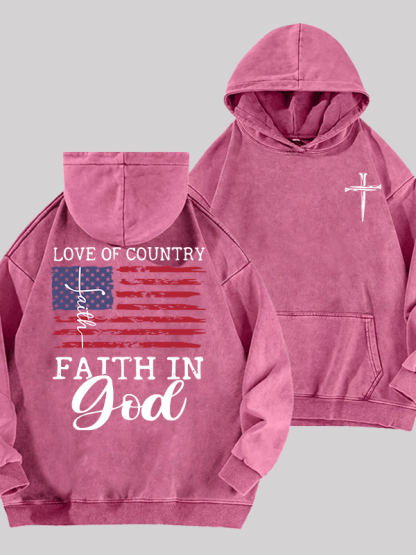 Faith In God Jesus God Christian Washed Hoodie