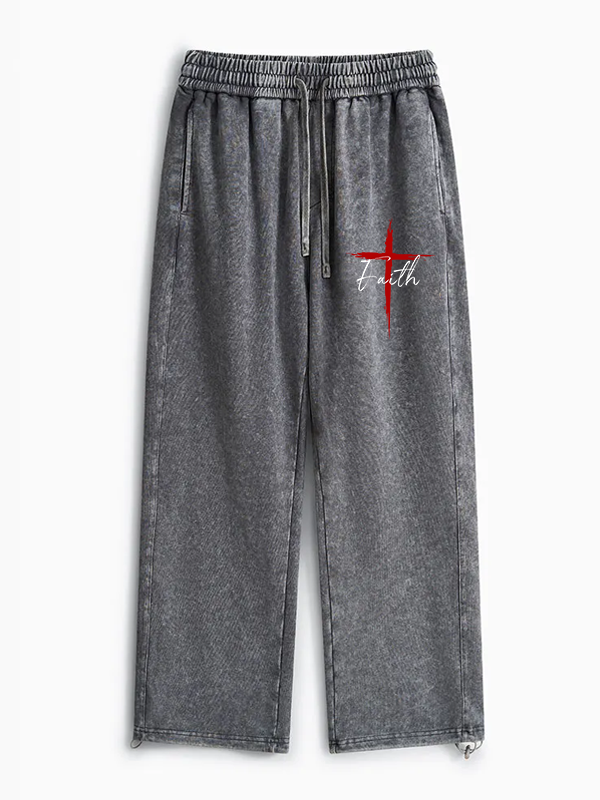Faith Jesus God Christian Washed Sweatpants