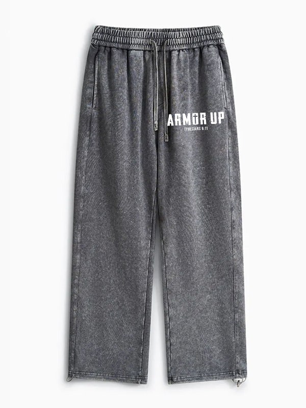 Armor Up Jesus God Christian Washed Sweatpants