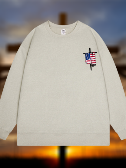 Faith Flag Cross Jesus God Christian Sweatshirt