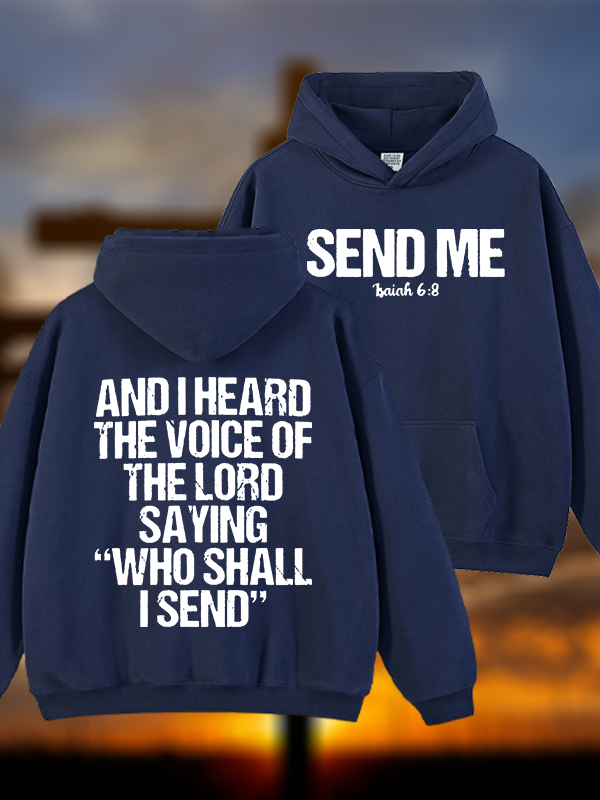 Send Me Isaiah 6:8 Jesus God Christian Plush Fleece-Lined Hoodie
