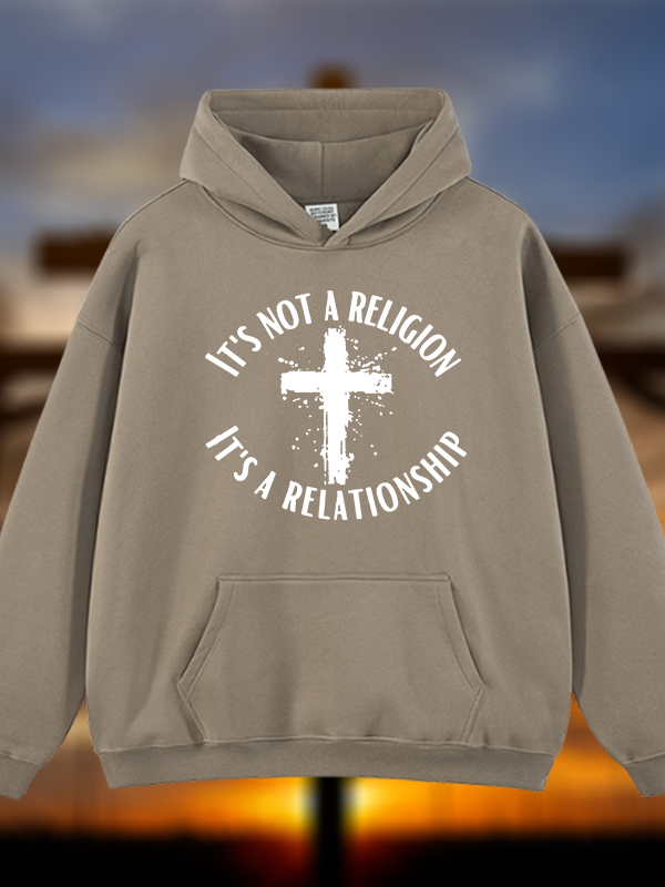 It's Not A Religion It's A Relationship Jesus God Christian Plush Fleece-Lined Hoodie