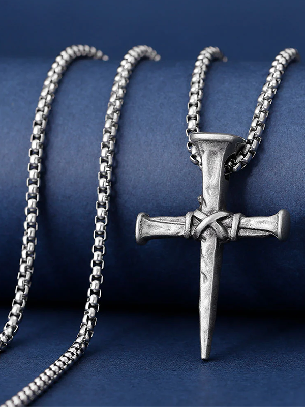 Christian Simple Cross Nail Necklace Pendant