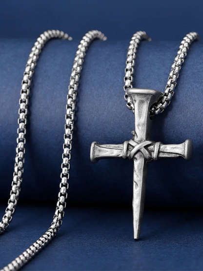 Christian Simple Cross Nail Necklace Pendant