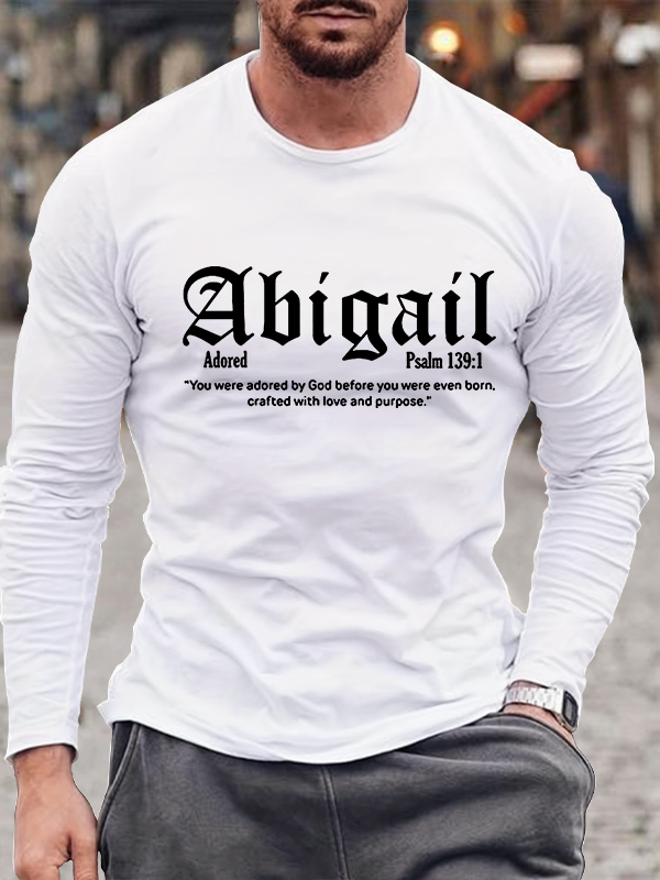 Faith With Love Abigail Psalm 139:1 Jesus God Christian Cotton Long Sleeve T-Shirt