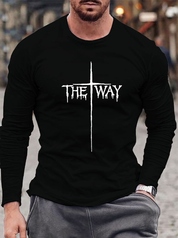 The Way Cross Faith Jesus God Christian Cotton Long Sleeve T-Shirt