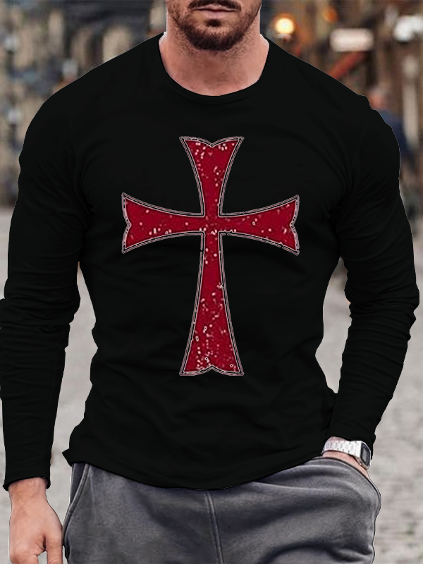 Men's  faith God'S Strong Hand Is Over My Life Long Sleeve T-Shirt