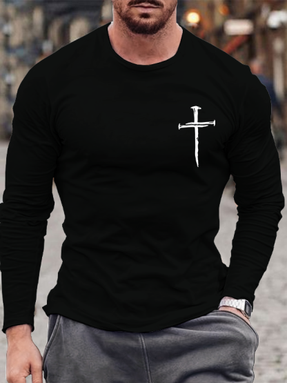 Faith Cross Jesus God Christian Cotton Long Sleeve T-Shirt