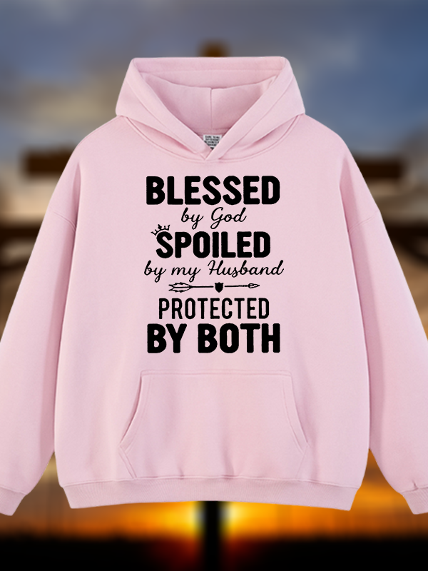 God Bless Jesus God Christian Plush Fleece-Lined Hoodie