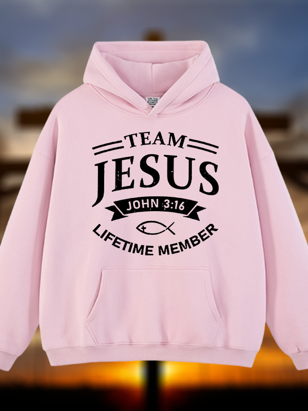 Jesus Team Jesus God Christian Plush Fleece-Lined Hoodie