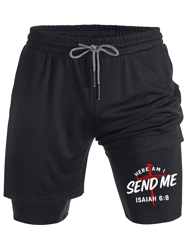 Here Am I Send Me Christian Performance Shorts