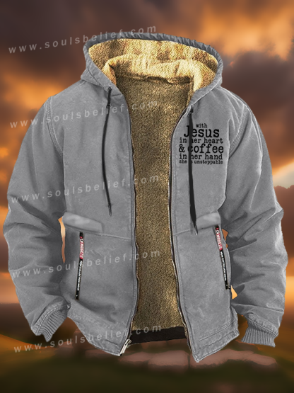 Jesus in her Heart  Jesus God Christian Zipper Hooded Jacket