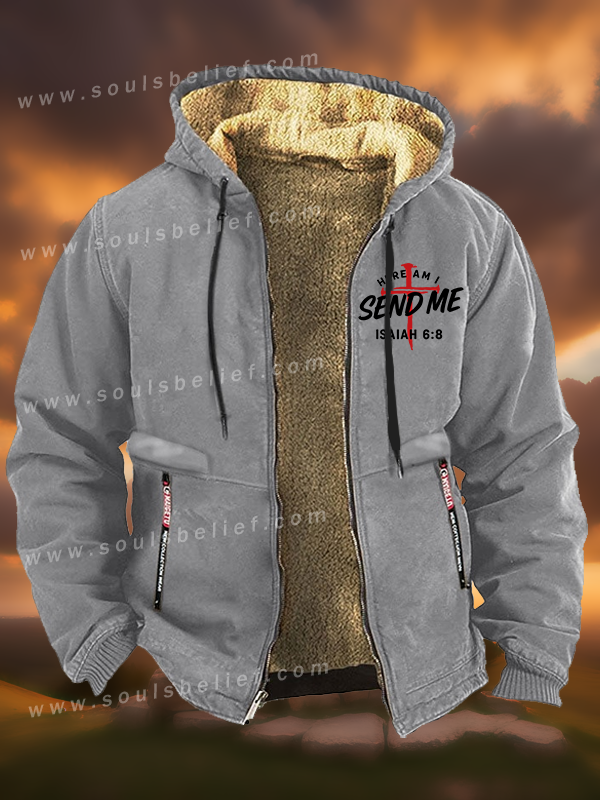 Here Am I Send Me Jesus God Christian Zipper Hooded Jacket