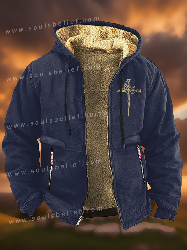 Cross Crown Jesus God Christian Zipper Hooded Jacket