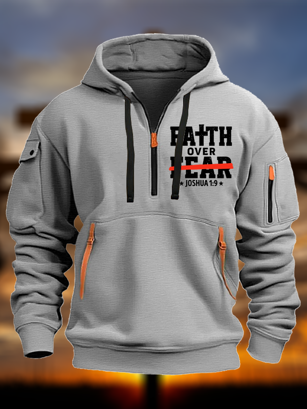 Faith Over Fear - Joshua 1:9  Jesus God Christian Zipper Hoodies