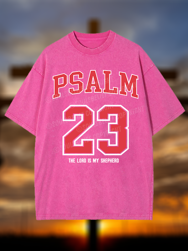 Psalm 23 Christian Washed T-Shirt