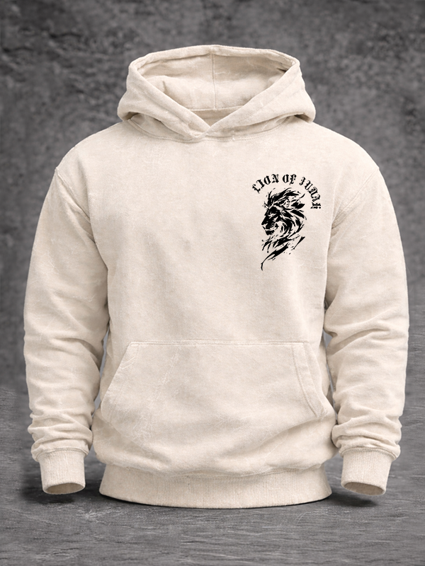Lion Of Judah Jesus God Christian Washed Hoodie