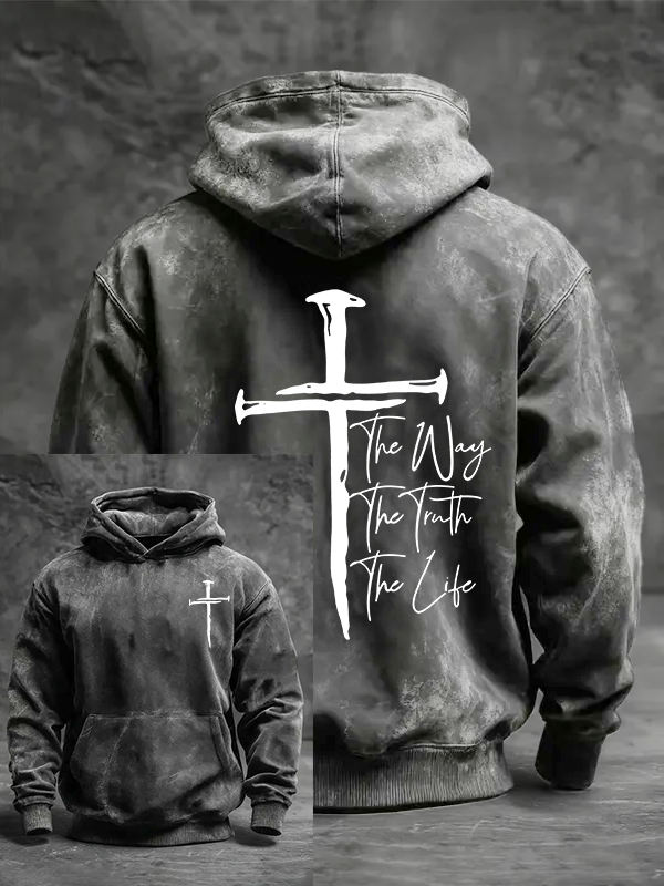 Jesus The Way The Truth The Life Jesus God Christian Washed Hoodie