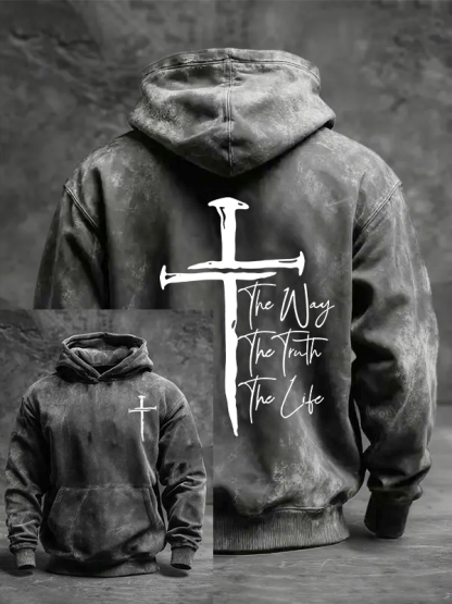 Jesus The Way The Truth The Life Jesus God Christian Washed Hoodie