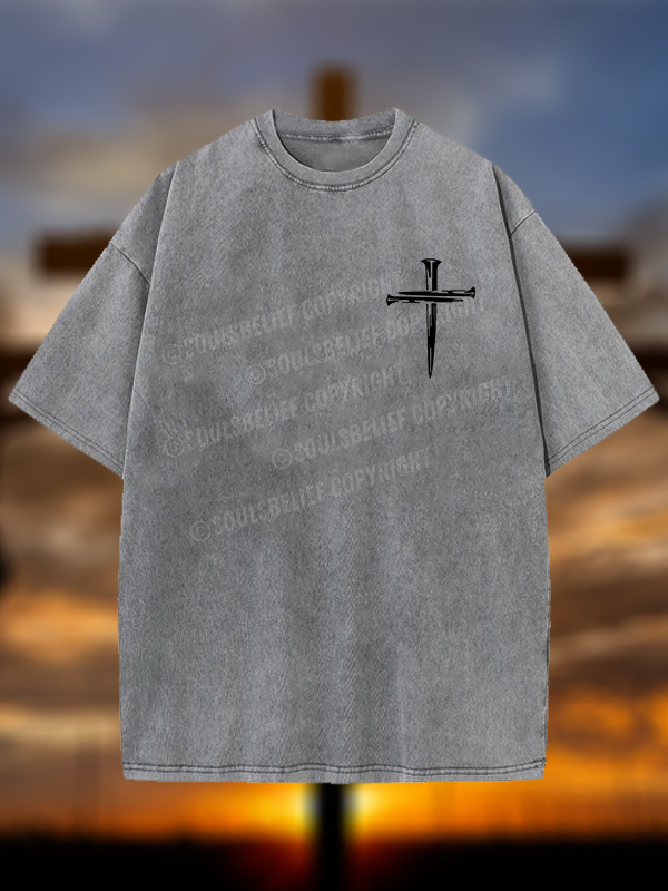 Cross Jesus God Christian Washed T-Shirt