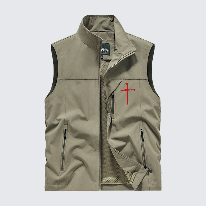 Red Cross Jesus God Christian Outdoor Quick-dry Vest