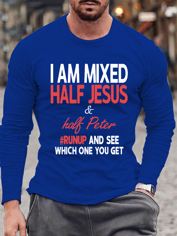 Men's  faith God'S Strong Hand Is Over My Life Long Sleeve T-Shirt