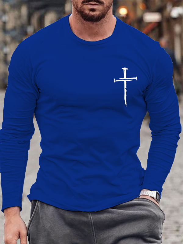 Men's  faith God'S Strong Hand Is Over My Life Long Sleeve T-Shirt