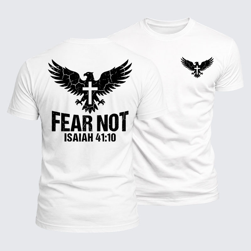 Fear Not Isaiah 41:10 Jesus God Christian  – Luxe Mercerized Interlock Cotton Tee