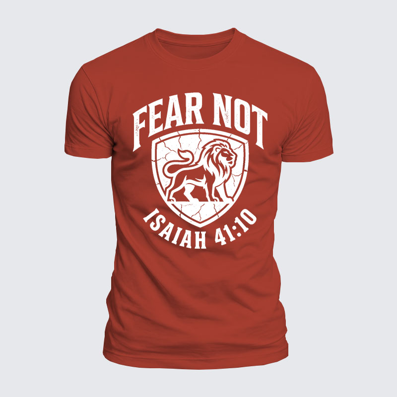 Fear Not Isaiah 41:10 Jesus God Christian  – Luxe Mercerized Interlock Cotton Tee