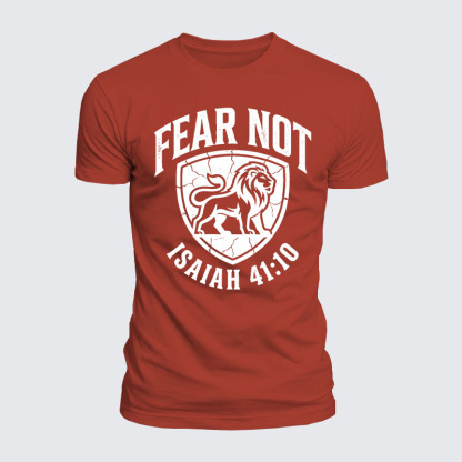 Fear Not Isaiah 41:10 Jesus God Christian  – Luxe Mercerized Interlock Cotton Tee