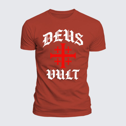 Deus Vult Jesus God Christian  – Luxe Mercerized Interlock Cotton Tee