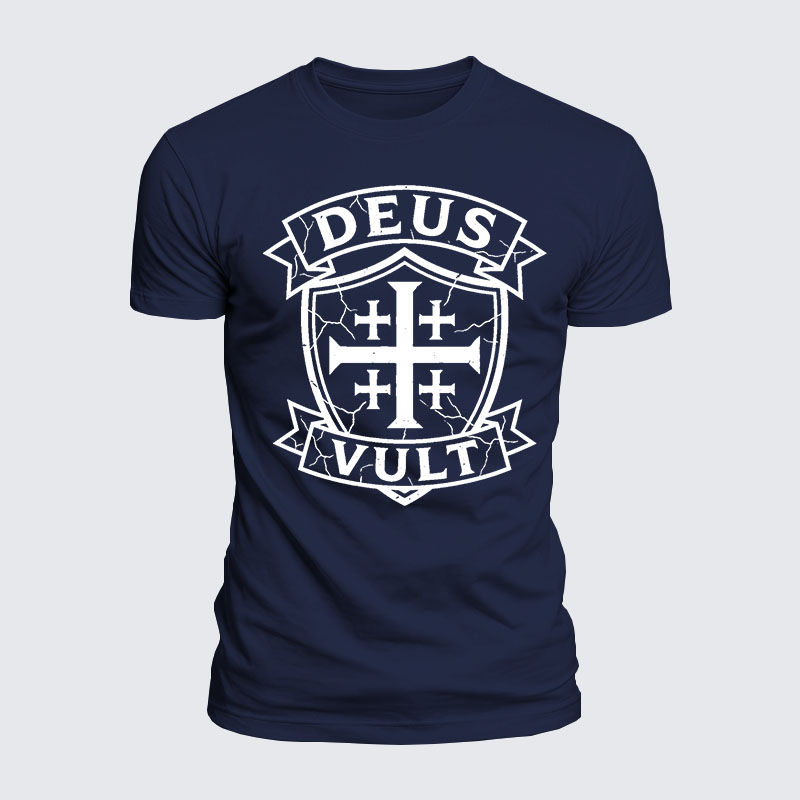 Deus Vult Jesus God Christian  – Luxe Mercerized Interlock Cotton Tee