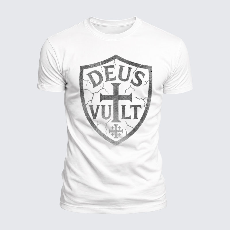 Deus Vult Jesus God Christian  – Luxe Mercerized Interlock Cotton Tee